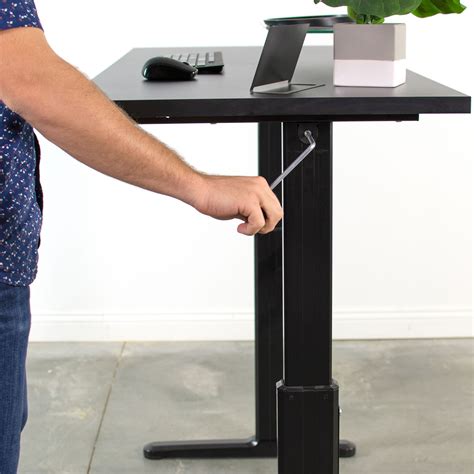 NEW ADJUSTABLE MANUAL CRANK STAND UP DESK WORKSTATION DESK TABLE AD201