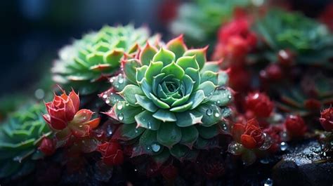 Premium AI Image | Emerging Evergreen Sempervivum Succulents