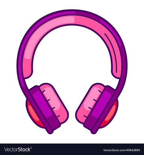 Headphones Colorful Cute Icon Royalty Free Vector Image