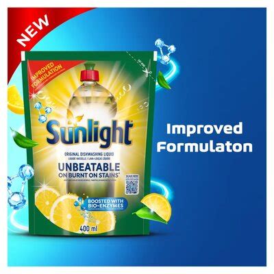 Sunlight Regular Degreasing Dishwashing Liquid Detergent Refill Ml