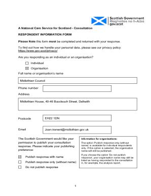 Fillable Online Ncs Consultation Respondent Form Midlothian Council