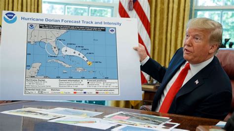 Trump Displays Altered Weather Map Showing Dorian Could Have Hit