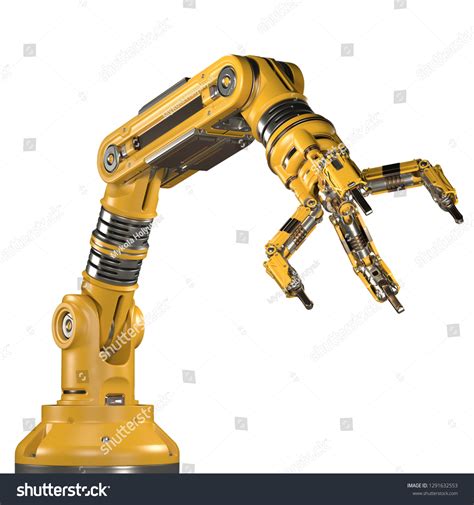 Robotic Arm Yellow Mechanical Hand Industrial Stock Illustration