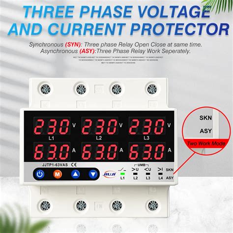 Phase P N Din Rail Voltmeter Ammeter Adjustable Over And Under