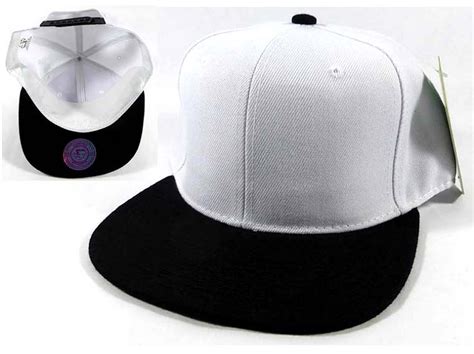 Wholesale Blank Snapback Hats Caps White Black Brim