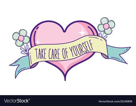 Take care of yourself quote Royalty Free Vector Image