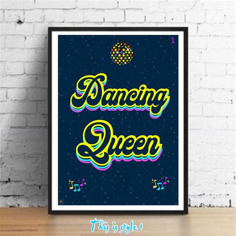 Dancing Queen Lyrics Print Abba Inspired Music Poster. | Etsy