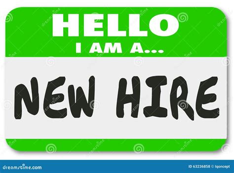 New Hire Nametag Sticker Green Employee Rookie Fresh Talent Stock