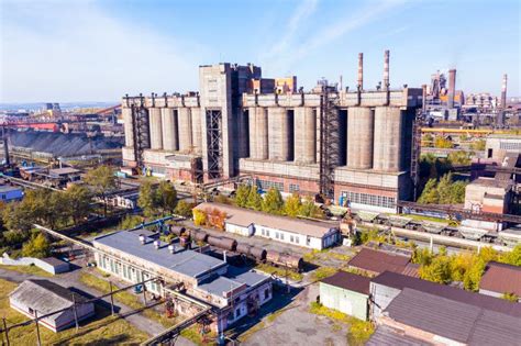 Panorama Of Metallurgical Plant And An Industrial Zone View From Above