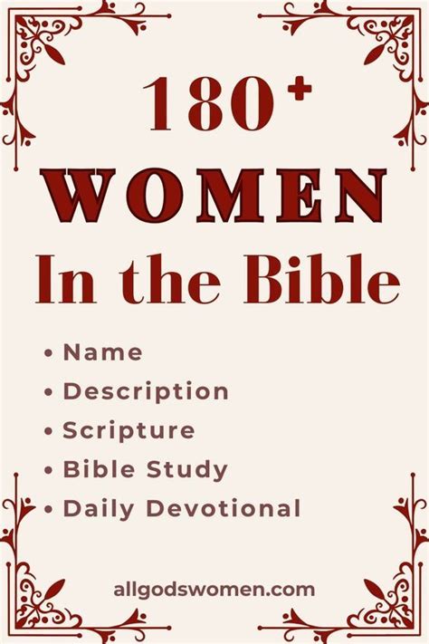 A Comprehensive List Of All The Women In The Bible Bible Women Bible