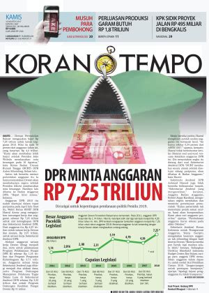 Dpr Minta Anggaran Rp Triliun Datatempo