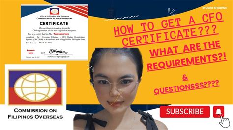 I Got My Cfo Certificate Before My Visa Interview What Are The