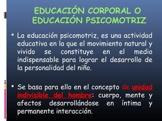 Educacion Psicomotriz Moderna Ppt