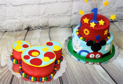 Mickey Mouse Clubhouse Cake And Smash Cake For A First Birthday Party