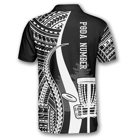 Tribal Hawaiian Pattern Custom Disc Golf Polo Shirts For Men Primesty