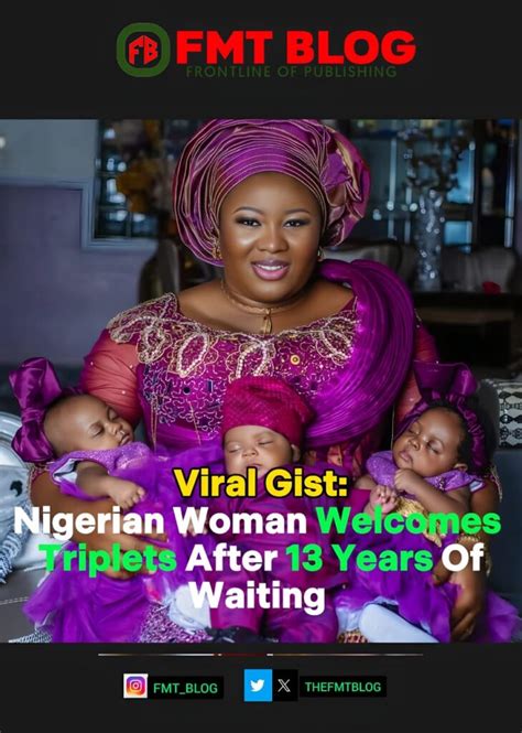 Nigerian Woman Welcomes Triplets After 13 Years Of Waiting Photos