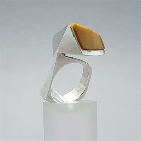 Zware Modernist Tijgeroog Silver Ring Catawiki