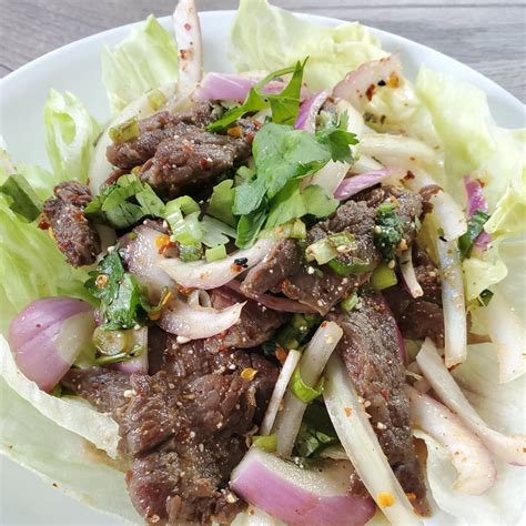 Nam Tok Grilled Beef Salad With Sticky Rice Thai Paradise