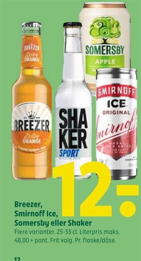 Breezer Smirnoff Ice Somersby Eller Shaker Tilbud Hos Coop 365