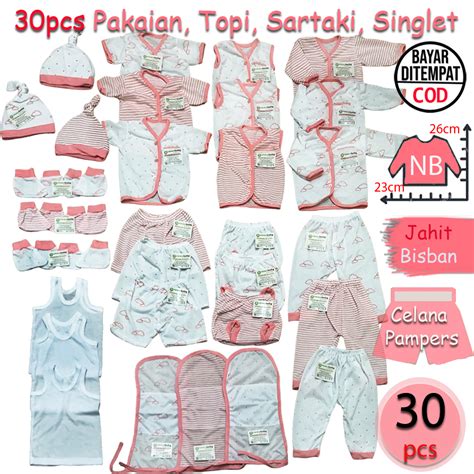 Jual 30 Pcs Paket Perlengkapan Bayi Lahir Setelan Baju Bayi Celana Bayi