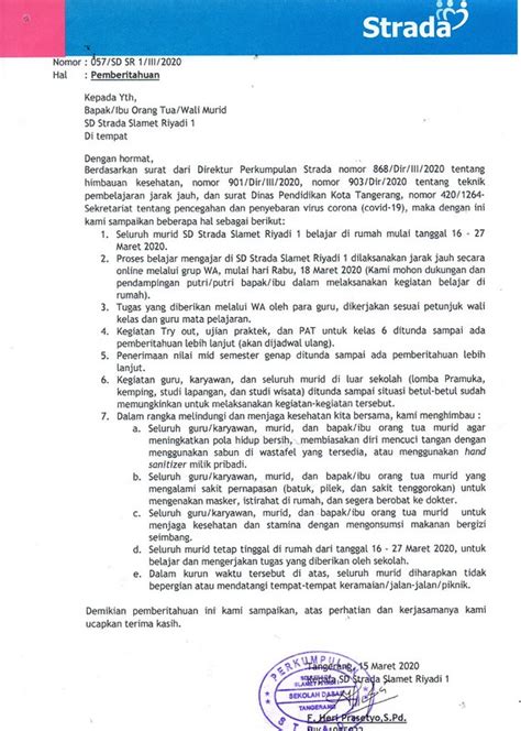 Detail Surat Edaran Sekolah Koleksi Nomer