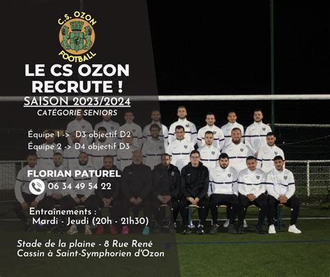 Actualit Le Cs Ozon Recrute Cat Gorie Seniors Club Football