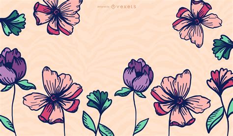 Descarga Vector De Fondo Flores Dibujadas A Mano