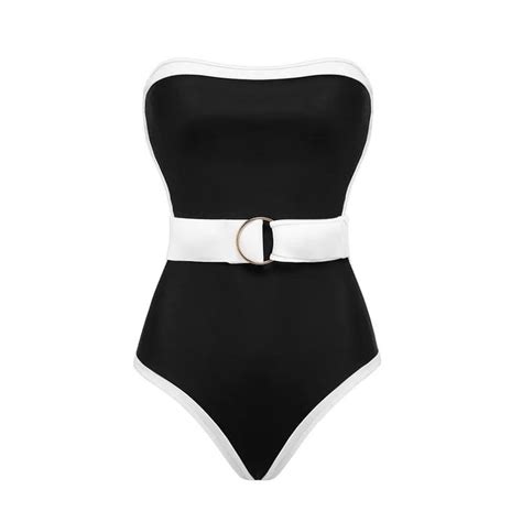 Generic Black And White Contrast Color Hot Spring Vacation High Sense Swimsuit Female