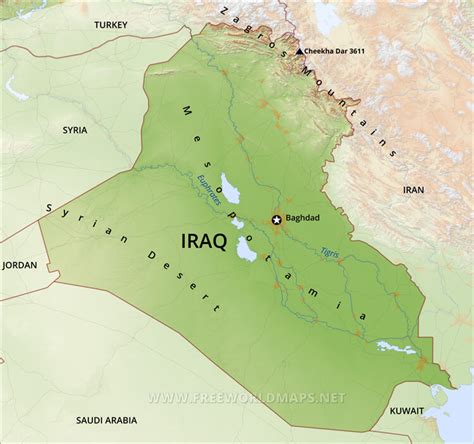 Iraq Physical Map