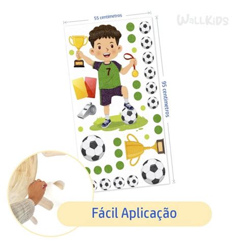 Adesivo Decorativo Futebol Trof U Gol Menino Esporte Elo