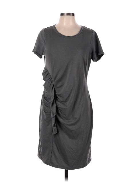 Venus Solid Gray Casual Dress Size L 57 Off Thredup