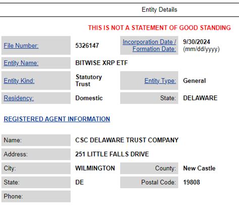 Bitwise Files For XRP ETF Application In Delaware