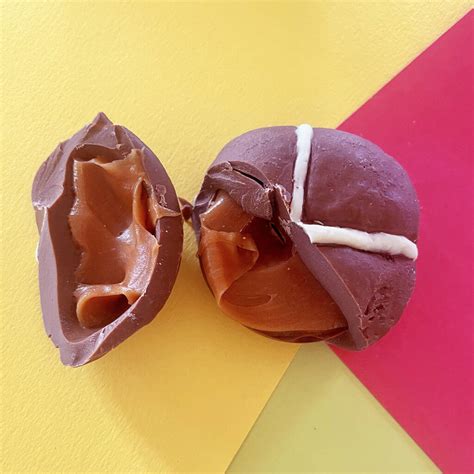 Chocolate Hot Cross Bun Filled With Caramel By Choc On Choc