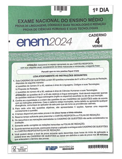 Questões do Enem 2024 1º dia baixe o caderno a prova de ciências