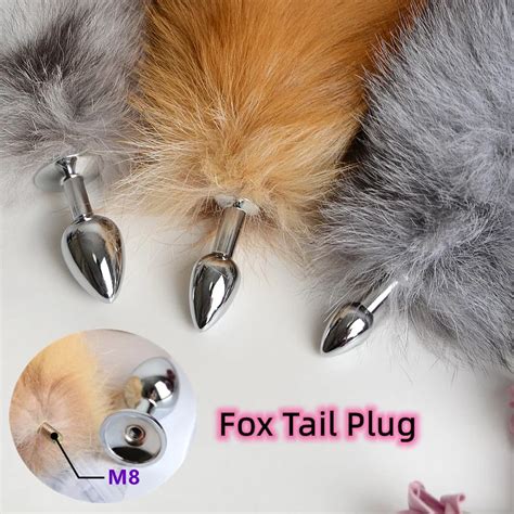 Erotic Anal Sex Toys Of Separable Metal Butt Plug With Sexy Fox Tail Cosplay Flirting