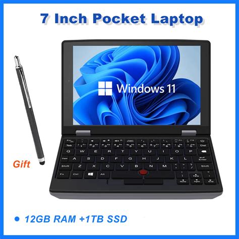 2024 Portable Mini Laptops Metal Small Notebooks Windows 11 7 Inch Touch Screen Office N4000