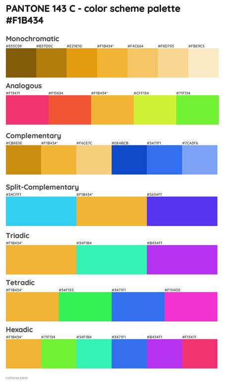 Pantone 143 C Color Palettes