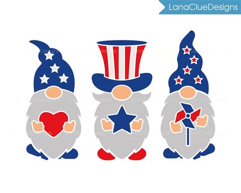 Th Of July Gnomes Svg Patriotic Gnomes Svg Files For Etsy