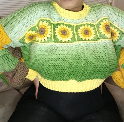 Sunflower Sweater Crochet Pattern By Myagko Crochet Patrones De