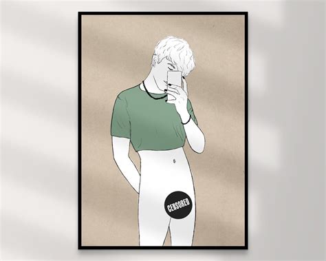 Lucas Green Paper Gay Art Print Printable Queer Wall Art Illustration Non Binary Mature