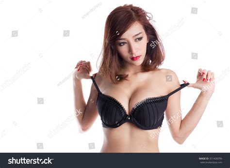 Sexy Asian Woman Wearing Black Lingerie Stock Photo 311428799 Shutterstock
