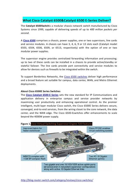 What cisco catalyst 6500 & catalyst 6500 e series deliver