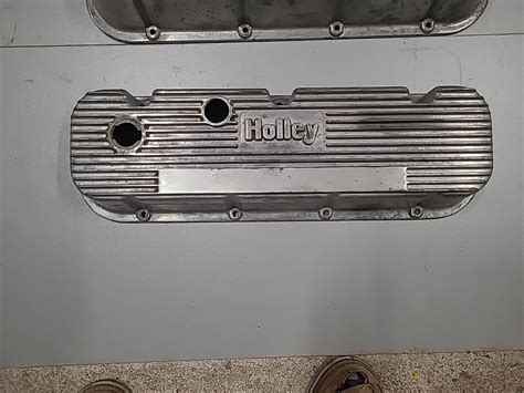 Vintage Holley Big Block Chevy Finned Aluminum Valve Covers