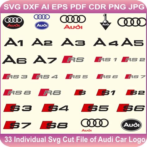 Audi Car Pack Logos Svg Cut Files