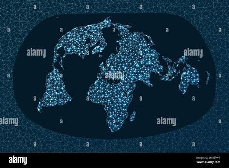 Global Internet Business Concept Bertin 1953 Projection World Network