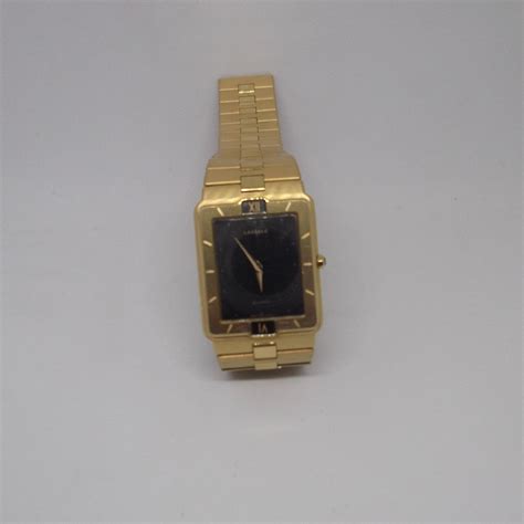 Seiko Lassale Extra Flat Quartz Watch Gold Plated With Black Dial Etsy