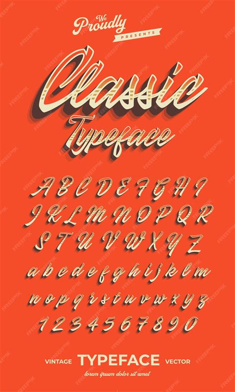 Premium Vector | Vintage retro alphabet font typography typeface