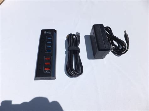 Powered Usb Hub Ikuai 7 Ports Usb Hub 30 Splitter With 4 Usb 30 Data Port And 3