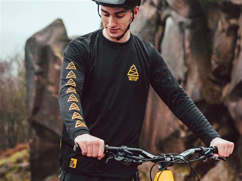 setup mtn stark mtb fastdry mens mountain bike jersey  black