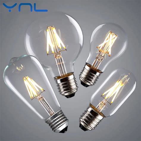 YNL Vintage LED Edison Bulb E27 E14 Real Watt 2W 4W 6W 8W LED Filament